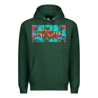 Sports Green dreamer with butterfly and tie dye  licance  plate Premium Hoodie - Artiststas