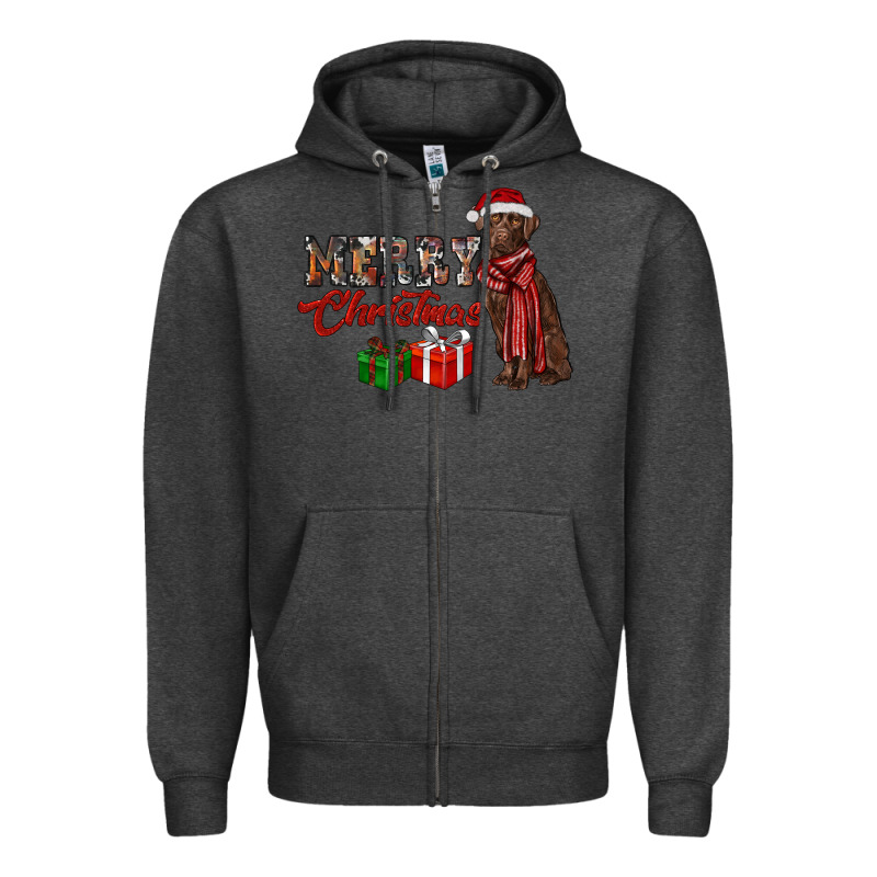 Merry Christmas Labrador Retriever Zipper Hoodie by RanaPortraitStore | Teevron