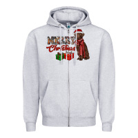 Heather Grey merry christmas labrador retriever Zipper Hoodie - RanaPortraitStore