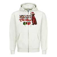 Oatmeal Heather merry christmas labrador retriever Zipper Hoodie - RanaPortraitStore