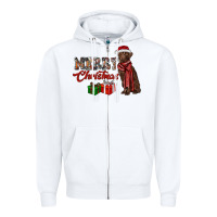 White merry christmas labrador retriever Zipper Hoodie - RanaPortraitStore
