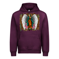 Mauve Wine lady of guadalupe Urban Hoodie - Jasminsmagicworld