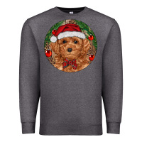 Charcoal Heather Christmas Toy Poodle Premium Sweatshirt - RanaPortraitStore