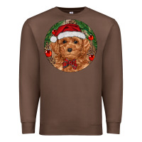 Chestnut Christmas Toy Poodle Premium Sweatshirt - RanaPortraitStore