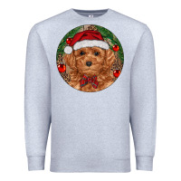 Heather Grey Christmas Toy Poodle Premium Sweatshirt - RanaPortraitStore