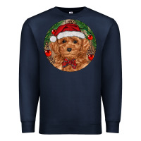 Navy Christmas Toy Poodle Premium Sweatshirt - RanaPortraitStore
