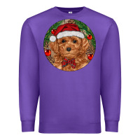 Purple Christmas Toy Poodle Premium Sweatshirt - RanaPortraitStore