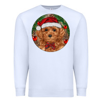 White Christmas Toy Poodle Premium Sweatshirt - RanaPortraitStore