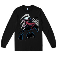 Black VENOM ART Long Sleeve Tee - DesigneFamous