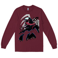 Burgundy VENOM ART Long Sleeve Tee - DesigneFamous