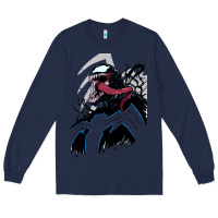 Navy VENOM ART Long Sleeve Tee - DesigneFamous