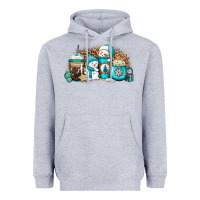 Heather Grey winter snowman coffee cups Heavyweight Hoodie - Jasminsmagicworld