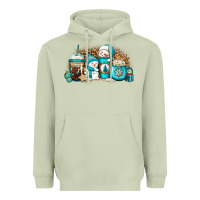 Matcha winter snowman coffee cups Heavyweight Hoodie - Jasminsmagicworld