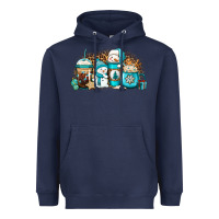 Navy winter snowman coffee cups Heavyweight Hoodie - Jasminsmagicworld