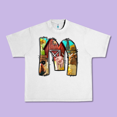 Farm Life Alphabet Lowercase Letters M Urban Heavy Tee Designed By Bundleandbundleshop