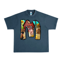 Midnight Navy farm life alphabet lowercase letters m Urban Heavy Tee - BundleAndBundleShop