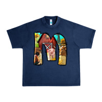 Navy farm life alphabet lowercase letters m Urban Heavy Tee - BundleAndBundleShop