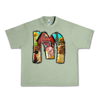 Oil Green farm life alphabet lowercase letters m Urban Heavy Tee - BundleAndBundleShop