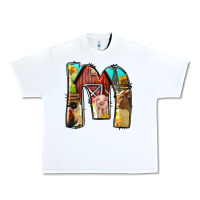 White farm life alphabet lowercase letters m Urban Heavy Tee - BundleAndBundleShop