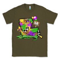 Army Green louisiana map alligator mardi gras olivia Classic Tee - OliviaCreatesArt