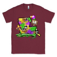 Burgundy louisiana map alligator mardi gras olivia Classic Tee - OliviaCreatesArt
