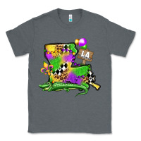Charcoal Heather louisiana map alligator mardi gras olivia Classic Tee - OliviaCreatesArt