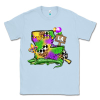 Dusty Blue louisiana map alligator mardi gras olivia Classic Tee - OliviaCreatesArt