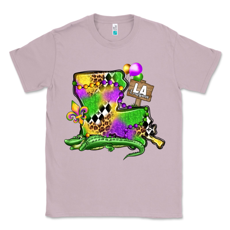 Louisiana Map Alligator Mardi Gras Olivia Classic Tee by OliviaCreatesArt | Teevron
