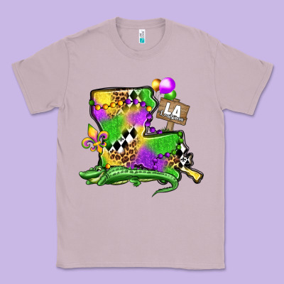 Louisiana Map Alligator Mardi Gras Olivia Classic Tee Designed By Oliviacreatesart