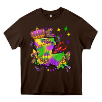 Chocolate Brown louisiana map mardi gras olivia Heavy Core Tee - OliviaCreatesArt