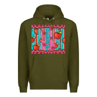 Army Green teacher with  flower glitter and serape leopard Premium Hoodie - Artiststas