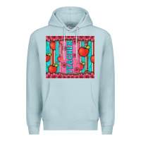 Blue Mist teacher with  flower glitter and serape leopard Premium Hoodie - Artiststas