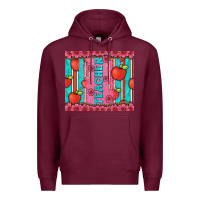 Burgundy teacher with  flower glitter and serape leopard Premium Hoodie - Artiststas