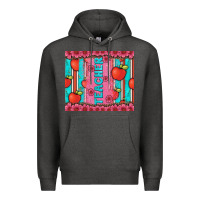 Charcoal Heather teacher with  flower glitter and serape leopard Premium Hoodie - Artiststas