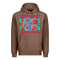 Chestnut teacher with  flower glitter and serape leopard Premium Hoodie - Artiststas