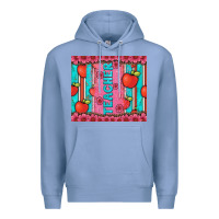 Colony Blue teacher with  flower glitter and serape leopard Premium Hoodie - Artiststas