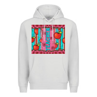 Dove Grey teacher with  flower glitter and serape leopard Premium Hoodie - Artiststas