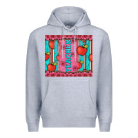 Heather Grey teacher with  flower glitter and serape leopard Premium Hoodie - Artiststas