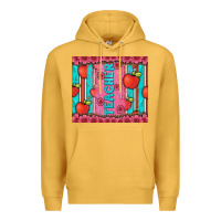 Mustard teacher with  flower glitter and serape leopard Premium Hoodie - Artiststas