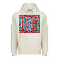 Oatmeal Heather teacher with  flower glitter and serape leopard Premium Hoodie - Artiststas