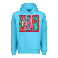 Ocean Blue teacher with  flower glitter and serape leopard Premium Hoodie - Artiststas