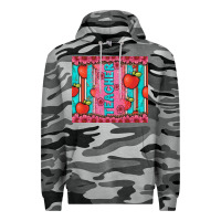 Slate Camo teacher with  flower glitter and serape leopard Premium Hoodie - Artiststas