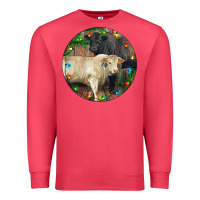 Cardinal Christmas Charolais Bull And Black Angus Bull Premium Sweatshirt - RanaPortraitStore