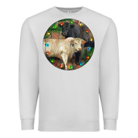 Dove Grey Christmas Charolais Bull And Black Angus Bull Premium Sweatshirt - RanaPortraitStore