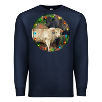 Navy Christmas Charolais Bull And Black Angus Bull Premium Sweatshirt - RanaPortraitStore