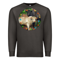 Smoke Christmas Charolais Bull And Black Angus Bull Premium Sweatshirt - RanaPortraitStore