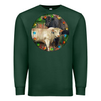 Sports Green Christmas Charolais Bull And Black Angus Bull Premium Sweatshirt - RanaPortraitStore