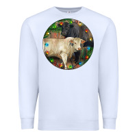 White Christmas Charolais Bull And Black Angus Bull Premium Sweatshirt - RanaPortraitStore