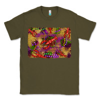 Army Green mardi gras crawfısh leopard wood and glitter background Classic Tee - Artiststas