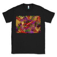 Black mardi gras crawfısh leopard wood and glitter background Classic Tee - Artiststas